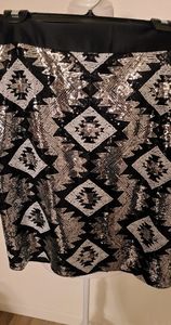 Silver & ⚫  Sequins  Skirt